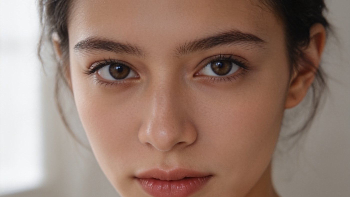 AI generated face before the skin pass, smooth and plastic