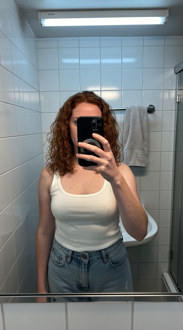 AI mirror selfie made with FLUX.2 max